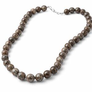 Snowflake Obsidian Sterling Silver Necklace • 10mm • 250ctw • 18in